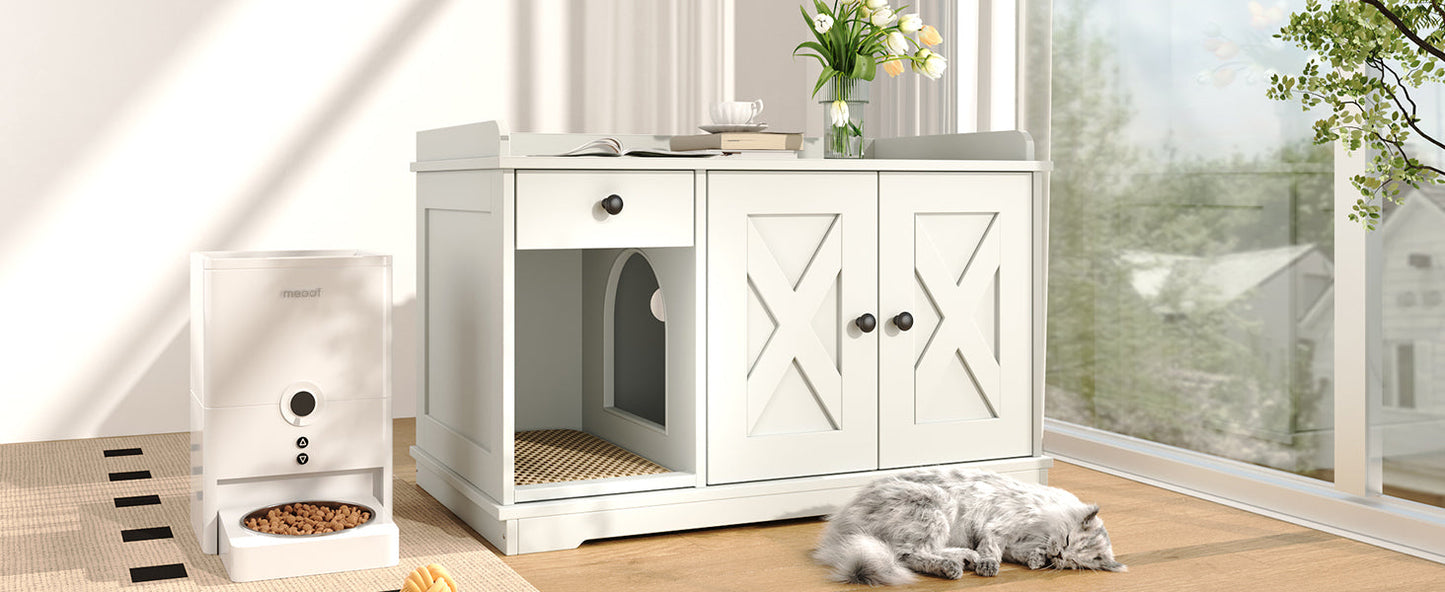 Cat Litter Box Enclosure, Litter Box Furniture Hidden with Cat Litter